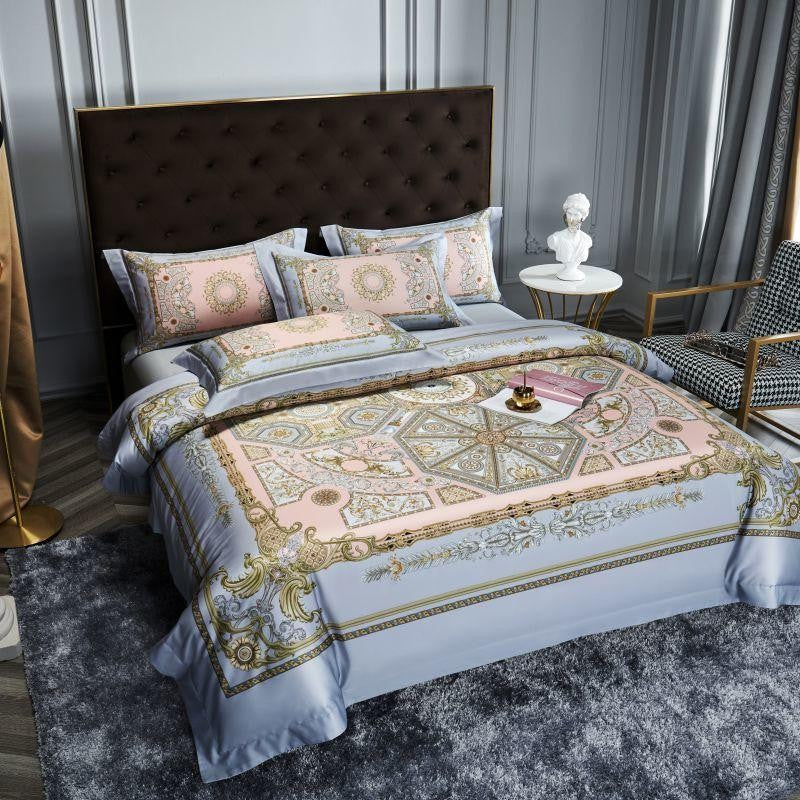 Audrey Art Deco Printed Silky Egyptian Cotton Duvet Cover Set Duvet Cover Set - Venetto Design Venettodesign.com