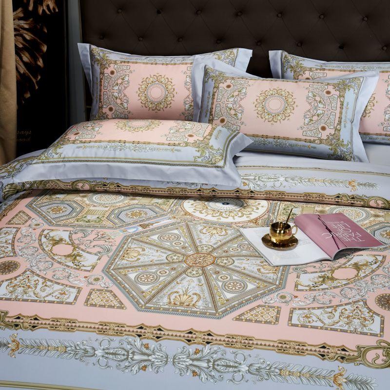 Audrey Art Deco Printed Silky Egyptian Cotton Duvet Cover Set Duvet Cover Set - Venetto Design Venettodesign.com