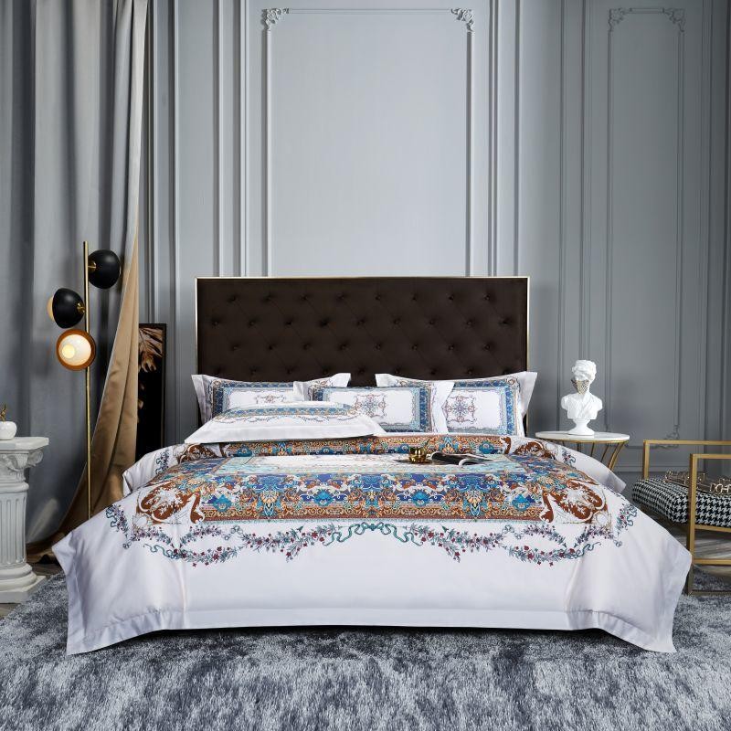 Ava Layered 3D Printed Border Egyptian Cotton Duvet Cover Set Duvet Cover Set - Venetto Design Venettodesign.com