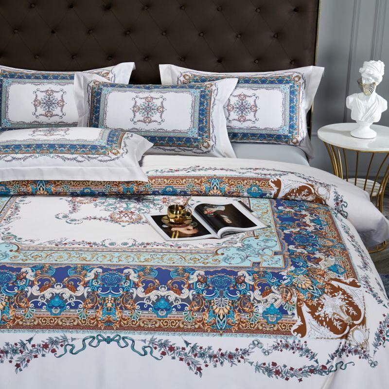 Ava Layered 3D Printed Border Egyptian Cotton Duvet Cover Set Duvet Cover Set - Venetto Design Venettodesign.com