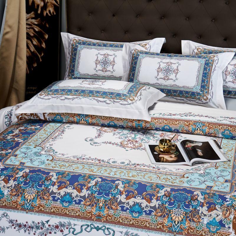 Ava Layered 3D Printed Border Egyptian Cotton Duvet Cover Set Duvet Cover Set - Venetto Design Venettodesign.com