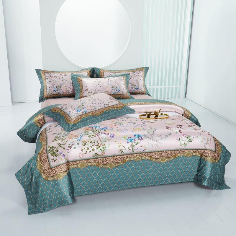 Anne Hybrid Floral And Diamond Printed Silky Egyptian Cotton Duvet Cover Set Duvet Cover Set - Venetto Design Venettodesign.com