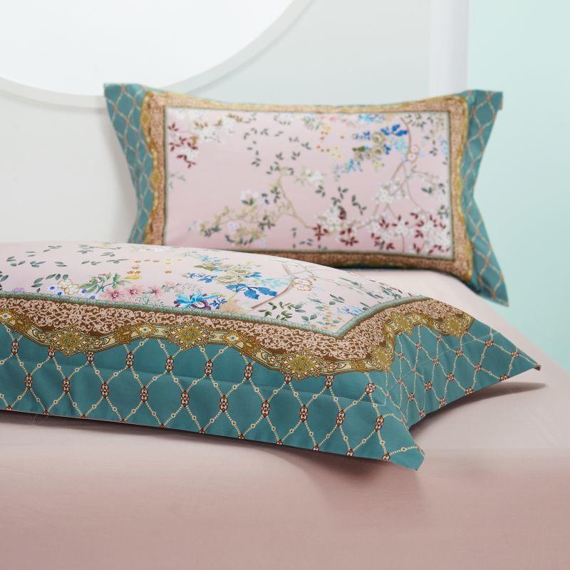 Anne Hybrid Floral And Diamond Printed Silky Egyptian Cotton Duvet Cover Set Duvet Cover Set - Venetto Design Venettodesign.com