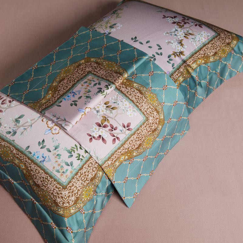 Anne Hybrid Floral And Diamond Printed Silky Egyptian Cotton Duvet Cover Set Duvet Cover Set - Venetto Design Venettodesign.com