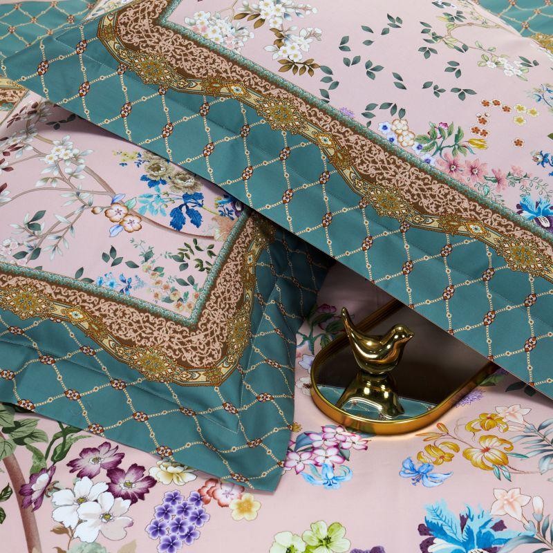 Anne Hybrid Floral And Diamond Printed Silky Egyptian Cotton Duvet Cover Set Duvet Cover Set - Venetto Design Venettodesign.com