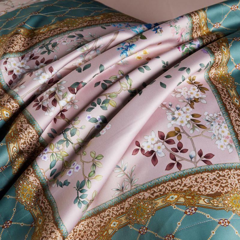 Anne Hybrid Floral And Diamond Printed Silky Egyptian Cotton Duvet Cover Set Duvet Cover Set - Venetto Design Venettodesign.com