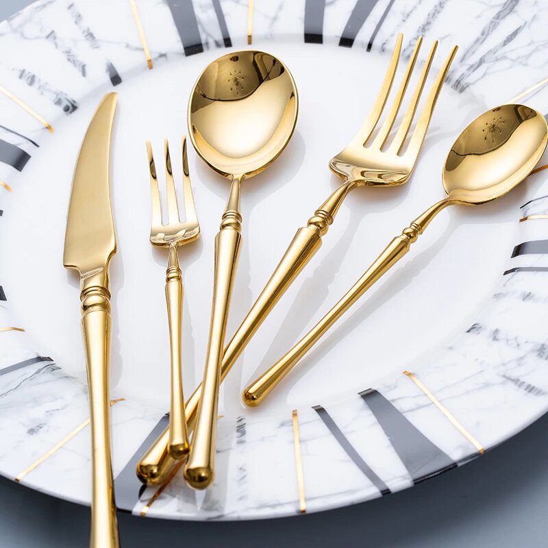 Rome Gold Luxury 18/10 Stainless Steel Cutlery Set - Venetto Design Venettodesign.com