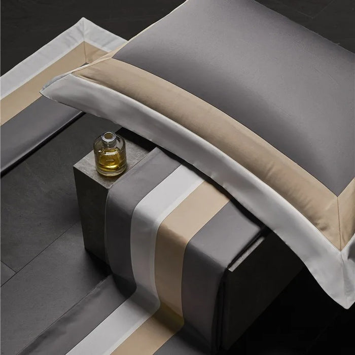 White Grey Egyptian Cotton Luxury Bedding set
