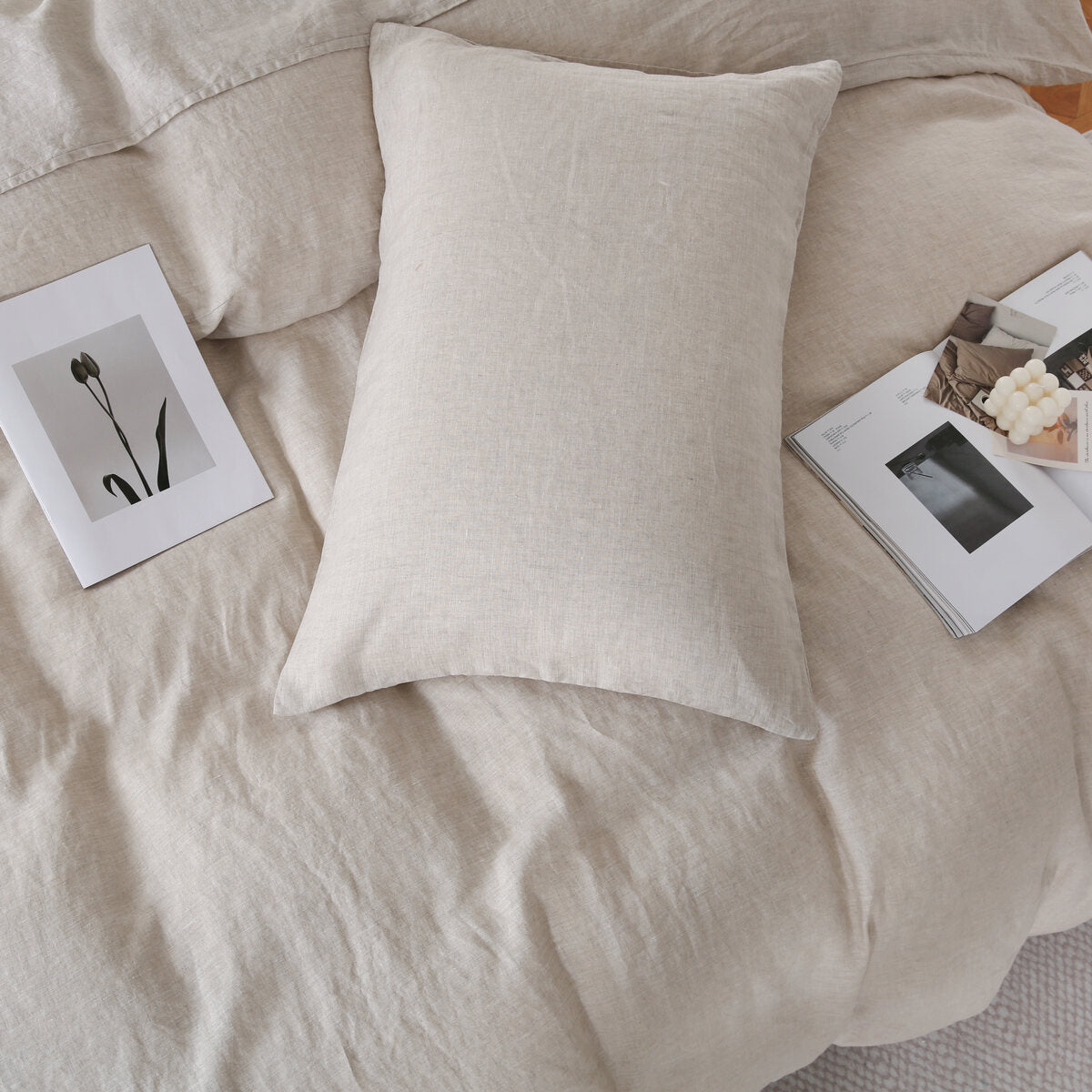 Linova Oatmeal Luxury French Linen Bedding Set