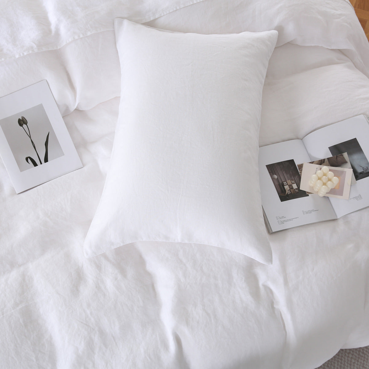 Linova White Luxury French Linen Bedding Set