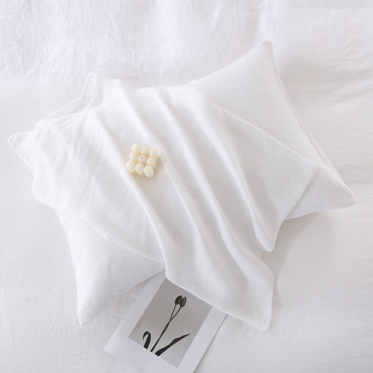 Linova White Luxury French Linen Bedding Set