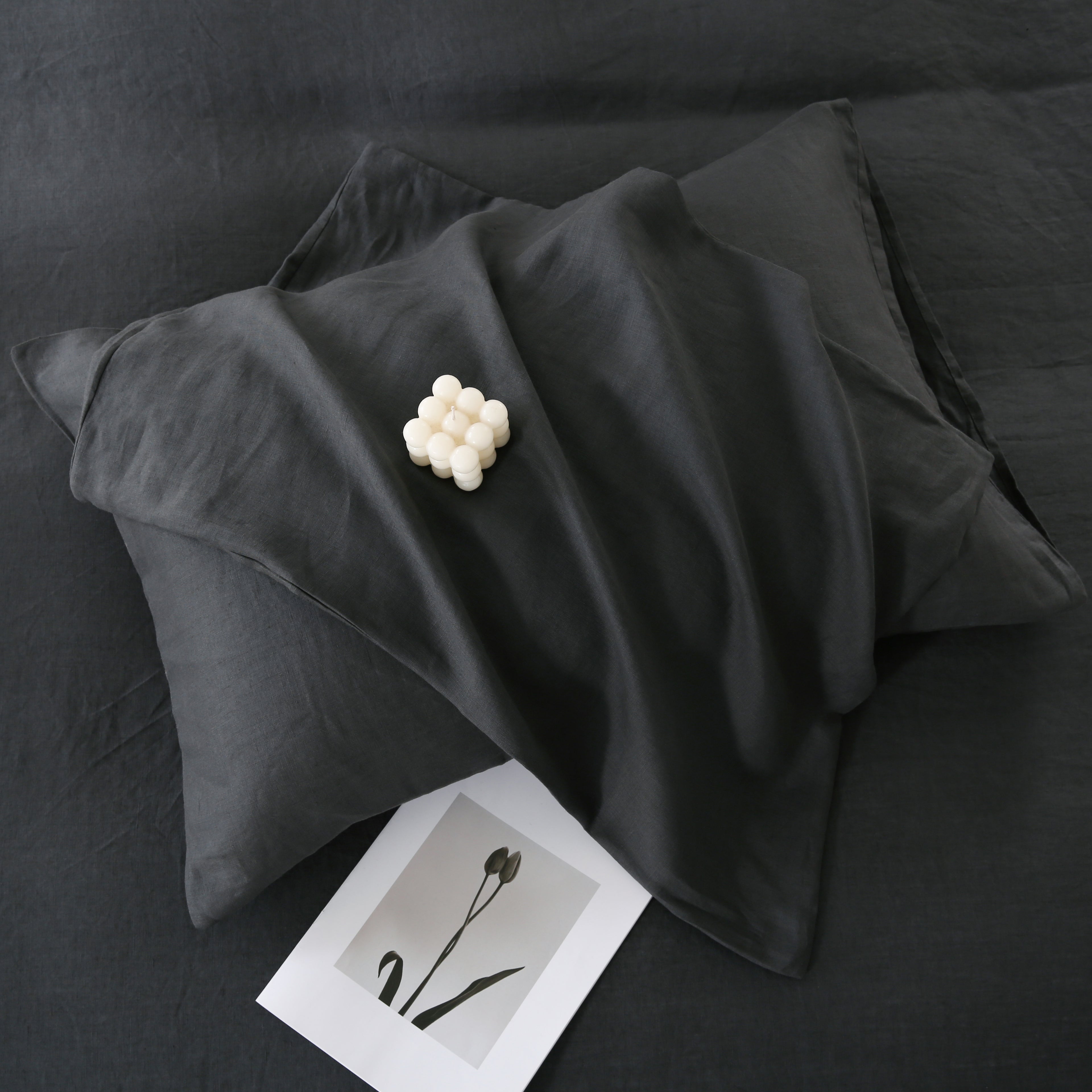 Linova Charcoal Luxury French Linen Bedding Set