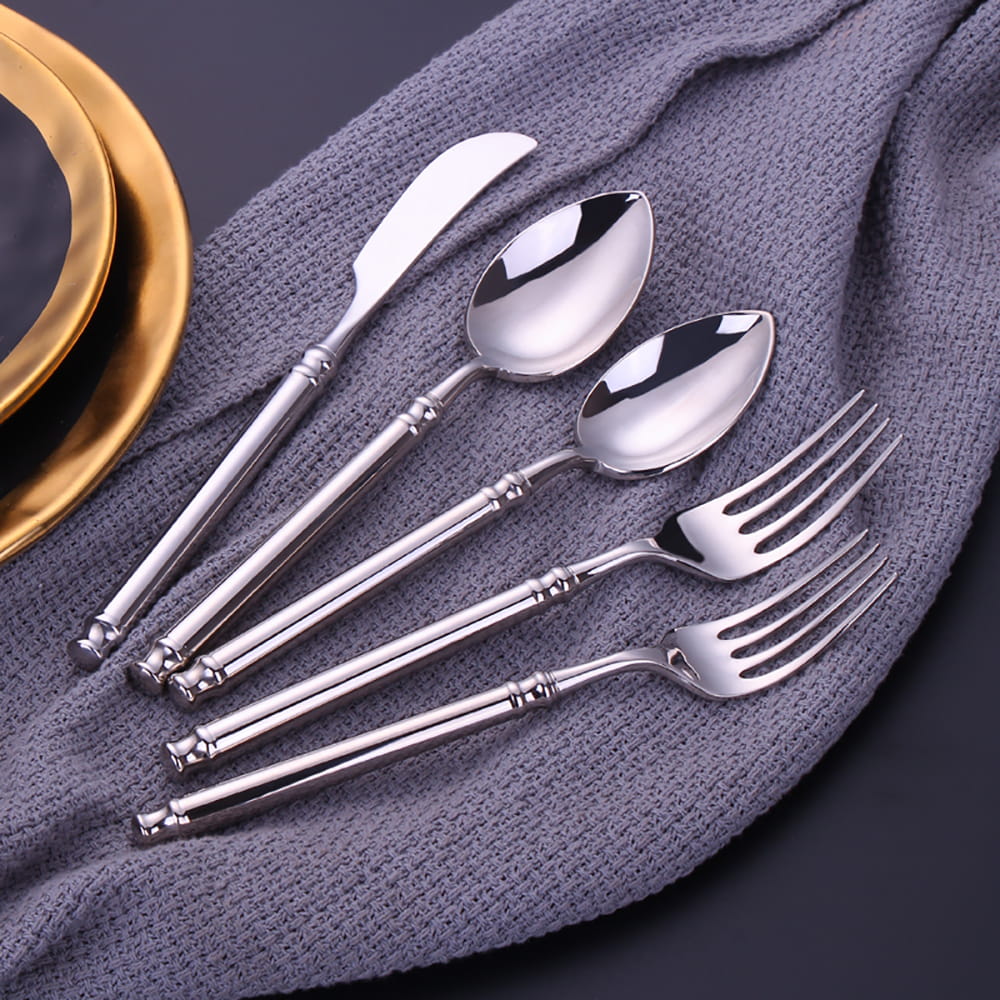 Helena Silver Luxury 18/10 Stainless Steel Cutlery Set with Ring Handle - Venetto Design Venettodesign.com