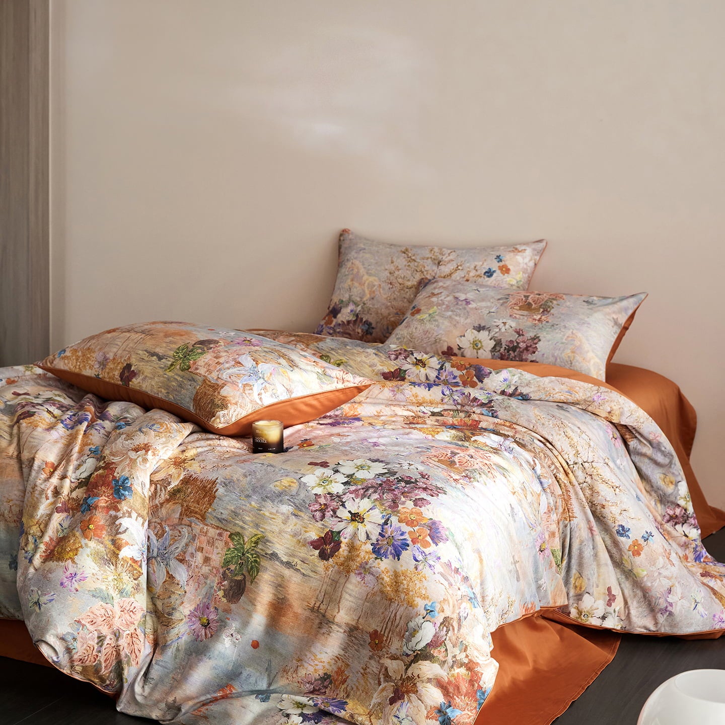 Althea Scenic Luxury Egyptian Cotton Duvet Cover Set with Waterside Scenery Print - Venetto Design Venettodesign.com