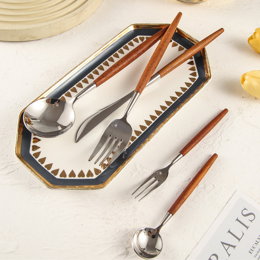 Dalbergia Rosewood Luxury Stainless Steel Cutlery Set
