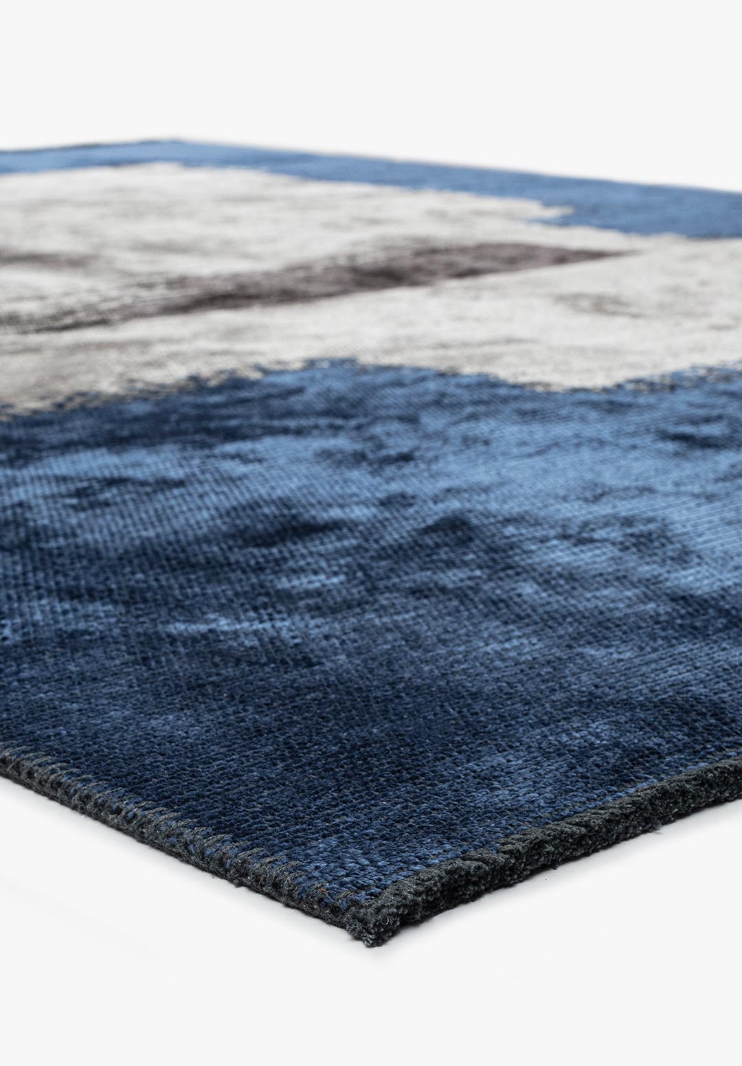 Malaga Navy Blue - Light Grey Rug Rugs - Venetto Design Venettodesign.com