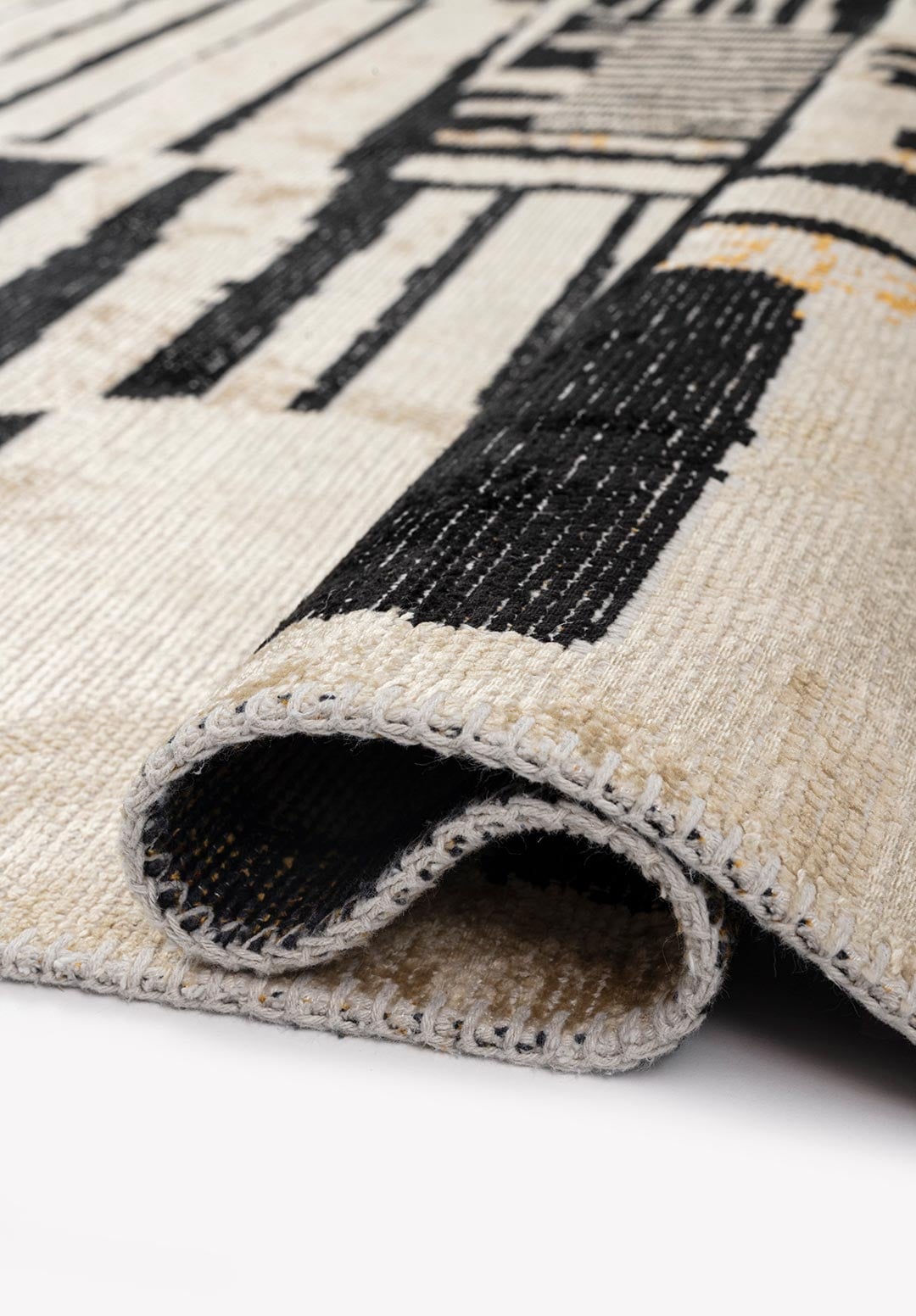 Oxford Black - Cream Rug Rugs - Venetto Design Venettodesign.com
