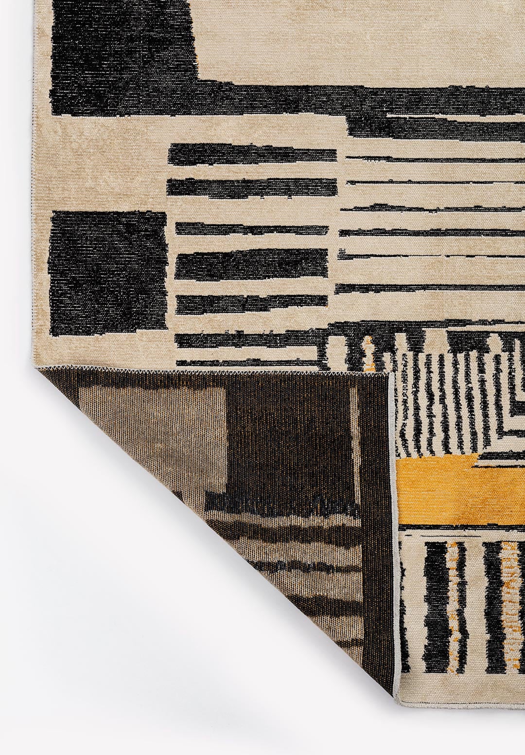 Oxford Black - Cream Rug Rugs - Venetto Design Venettodesign.com