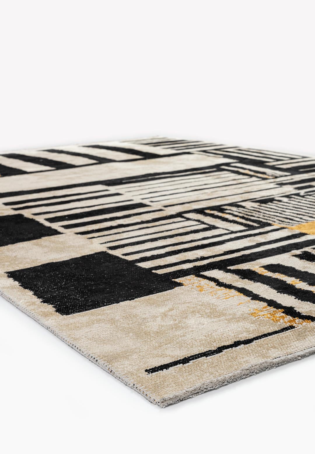 Oxford Black - Cream Rug Rugs - Venetto Design Venettodesign.com