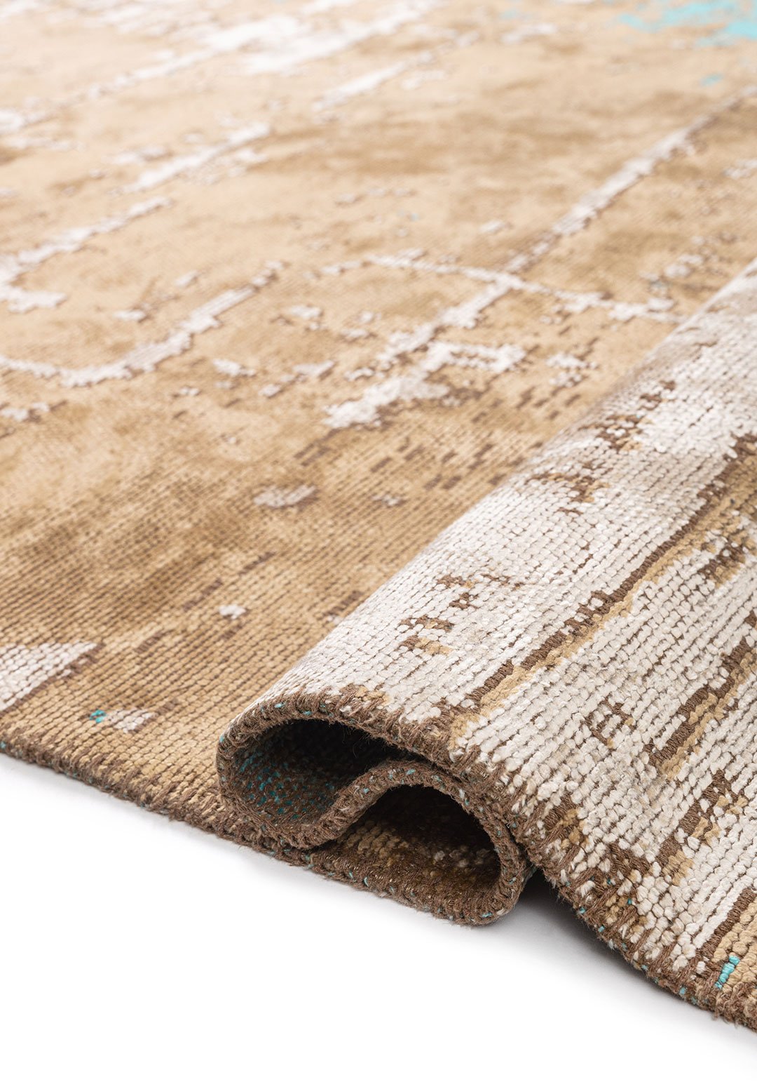 Volos Turquoise - Dark Beige Rug Rugs - Venetto Design Venettodesign.com