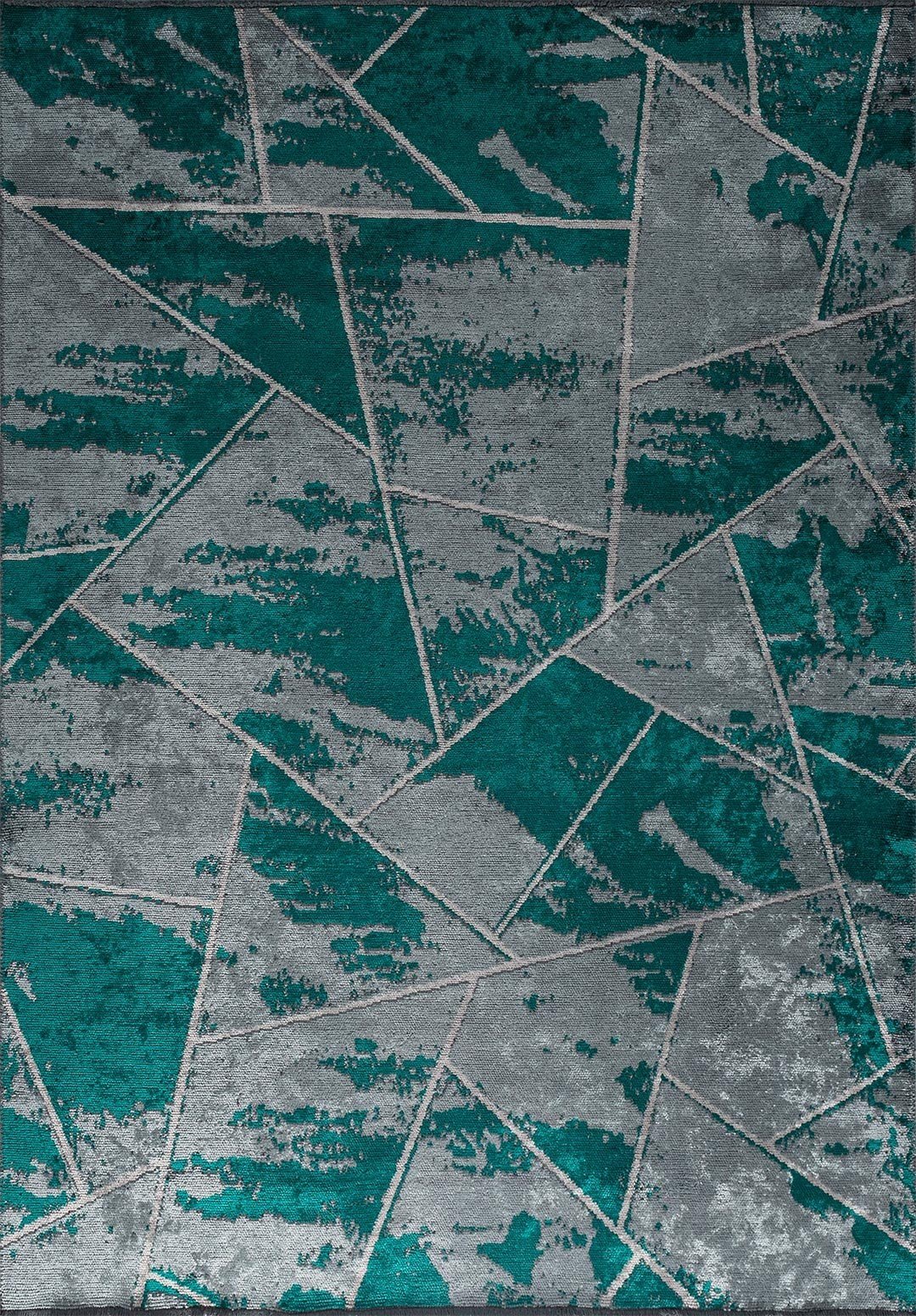 Bremen Dark Turquoise - Light Grey Rug Rugs - Venetto Design Venettodesign.com