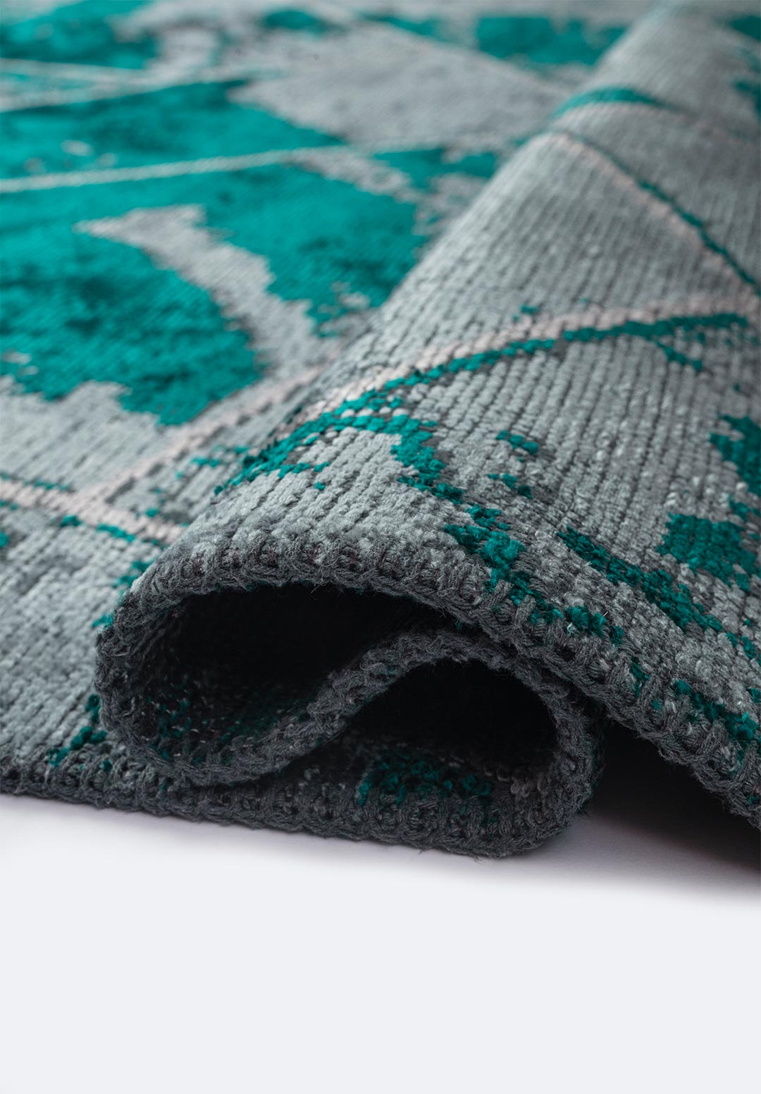 Bremen Dark Turquoise - Light Grey Rug Rugs - Venetto Design Venettodesign.com