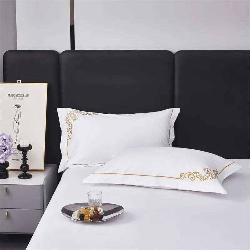 Lagertha Hotel Gold Embroidered Bedding Set