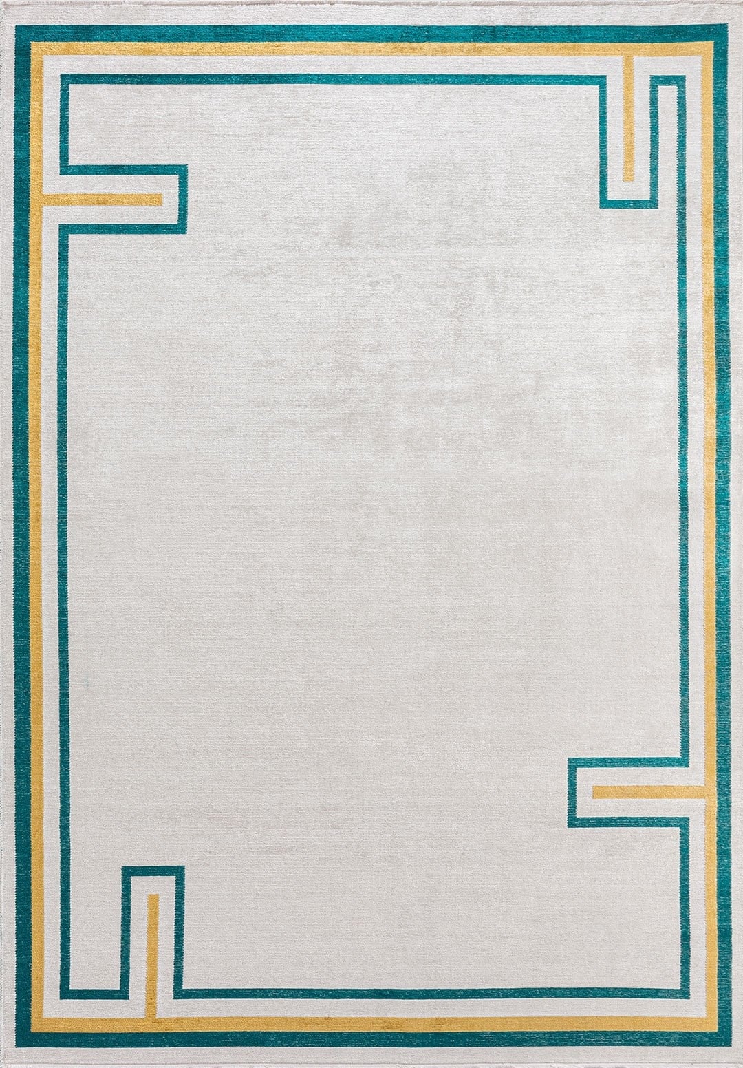 Dresden Dark Turquoise - Ecru Rug