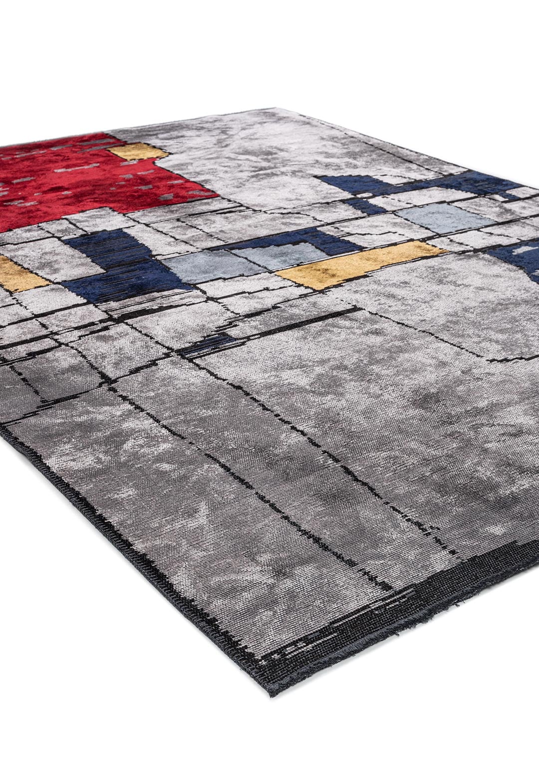 Bristol Red - Light Grey Rug Rugs - Venetto Design Venettodesign.com