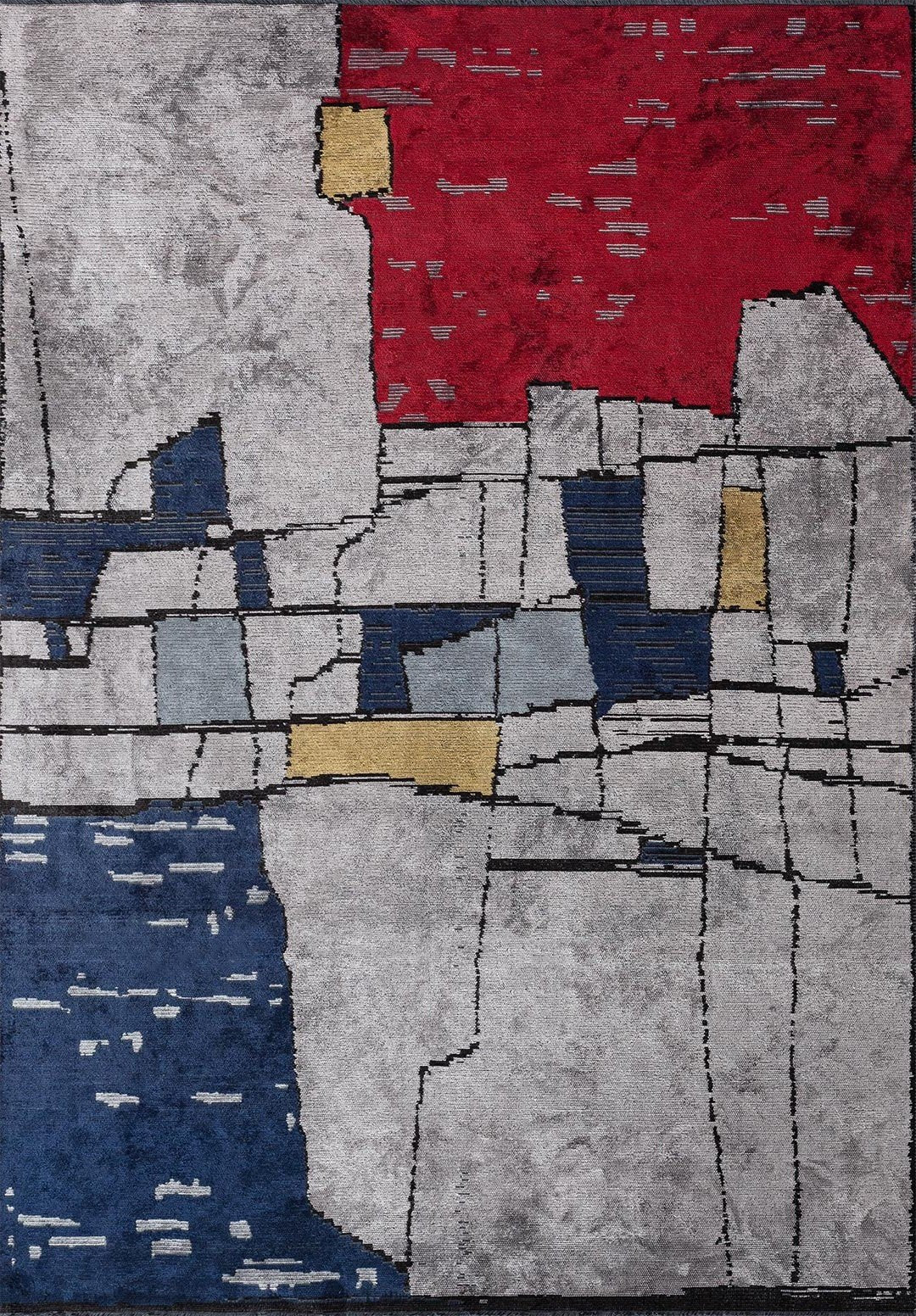 Bristol Red - Light Grey Rug Rugs - Venetto Design Venettodesign.com