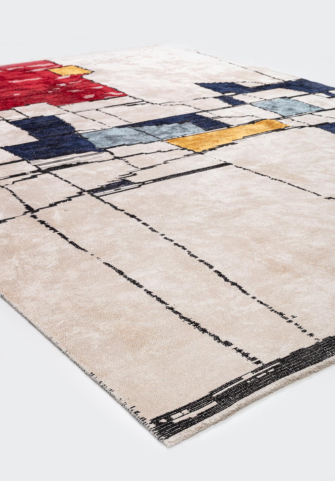 Bristol Red - Ecru Rug Rugs - Venetto Design Venettodesign.com