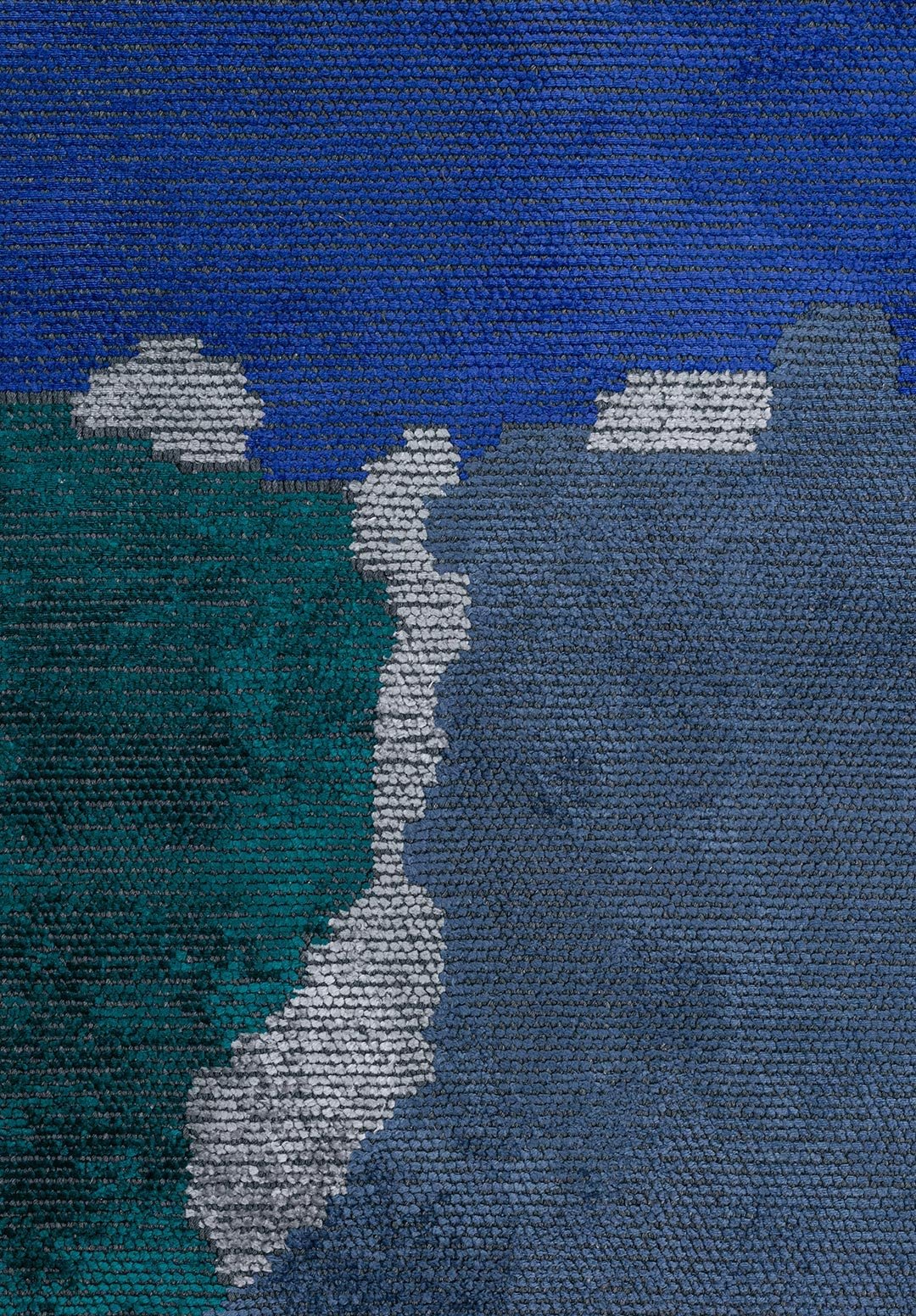Los Angeles Light Cream - Navy Blue Rug Rugs - Venetto Design Venettodesign.com