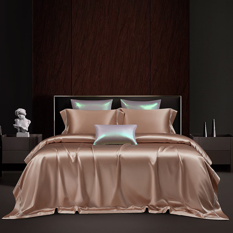 Solenne Cameo Rose Luxury 19 Momme Pure Mulberry Silk Duvet Cover Set - Venetto Design Venettodesign.com