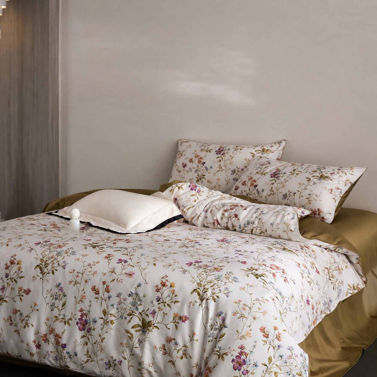 Evren Botanical Luxury Egyptian Cotton Duvet Cover Set with Floral Print - Venetto Design Venettodesign.com