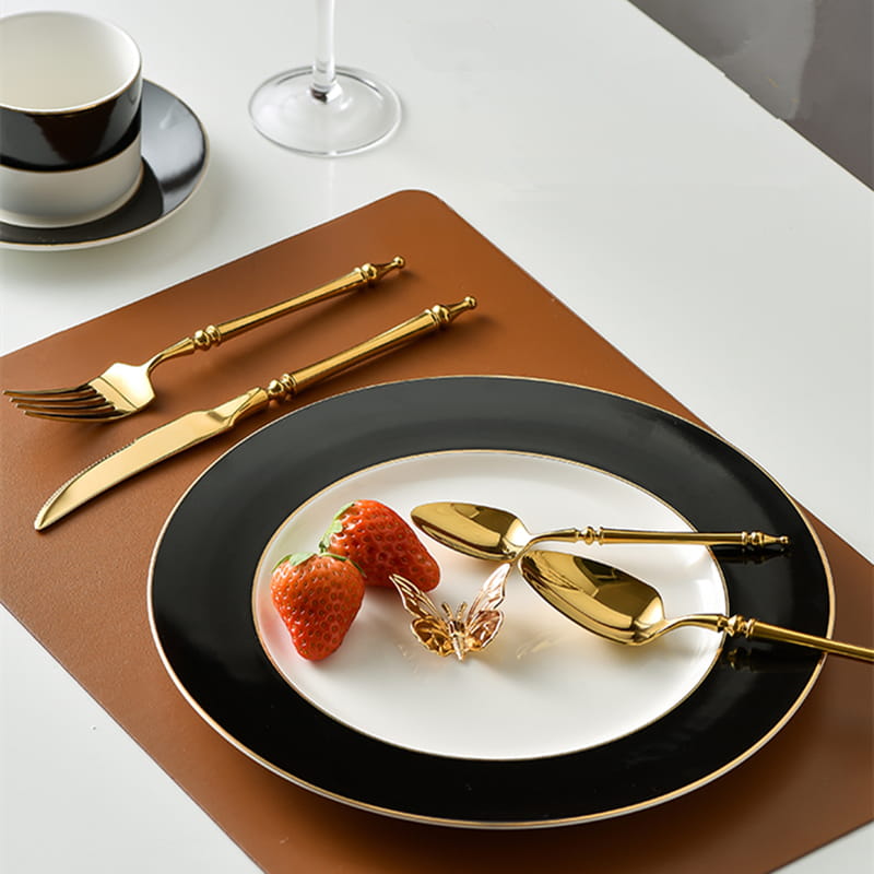 Xena Gold Luxury 18/10 Stainless Steel Cutlery Set with Baluster Detailing Handle - Venetto Design Venettodesign.com