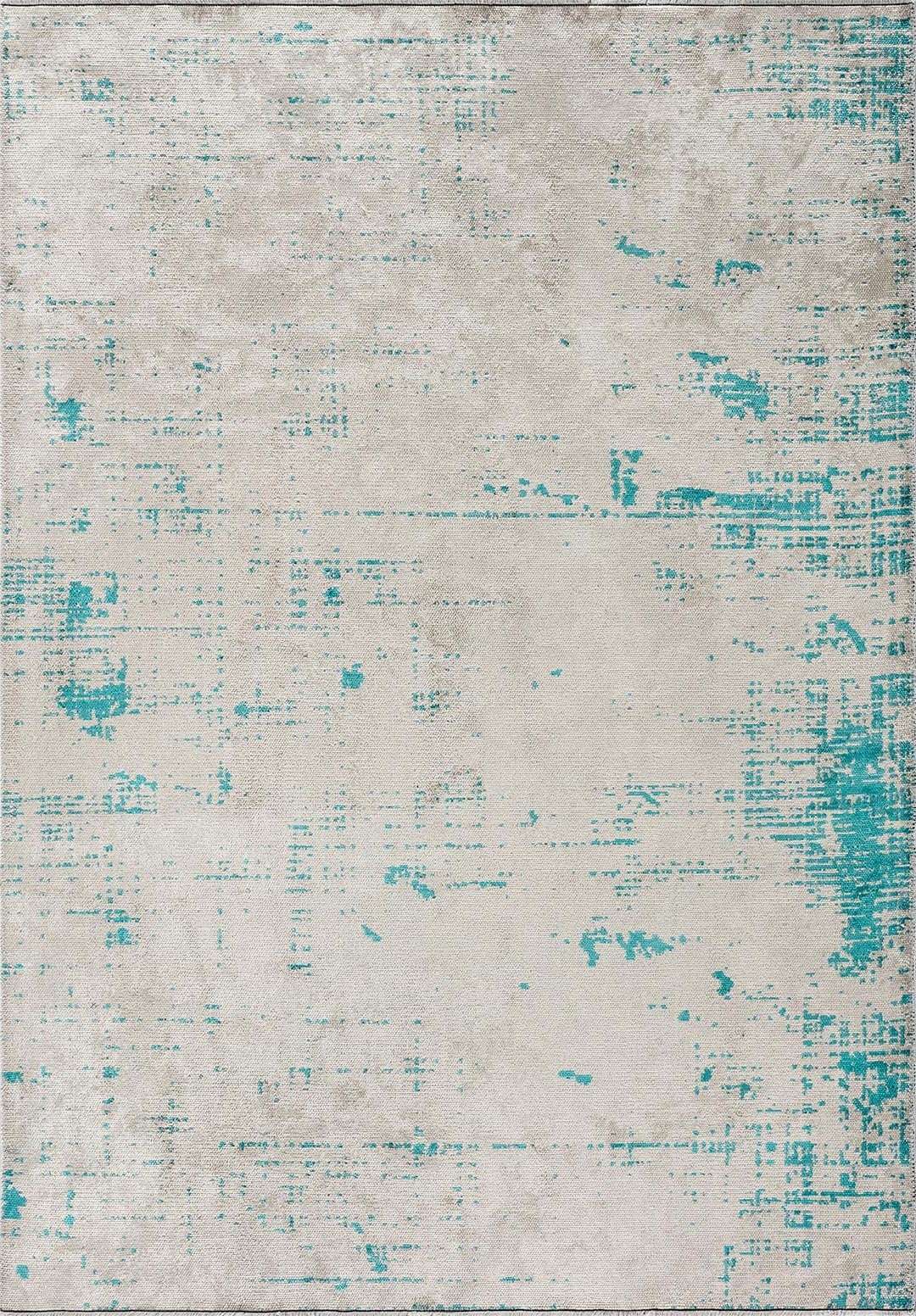Space Ecru - Turquoise Rug Rugs - Venetto Design Venettodesign.com