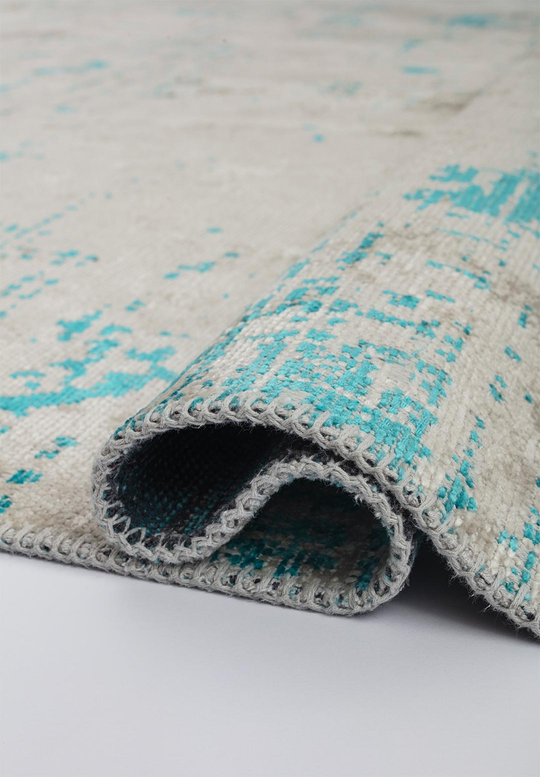 Space Ecru - Turquoise Rug Rugs - Venetto Design Venettodesign.com