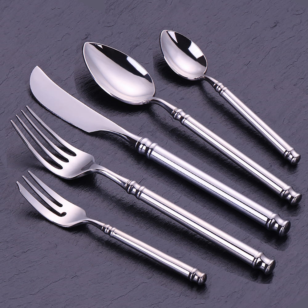 Helena Silver Luxury 18/10 Stainless Steel Cutlery Set with Ring Handle - Venetto Design Venettodesign.com