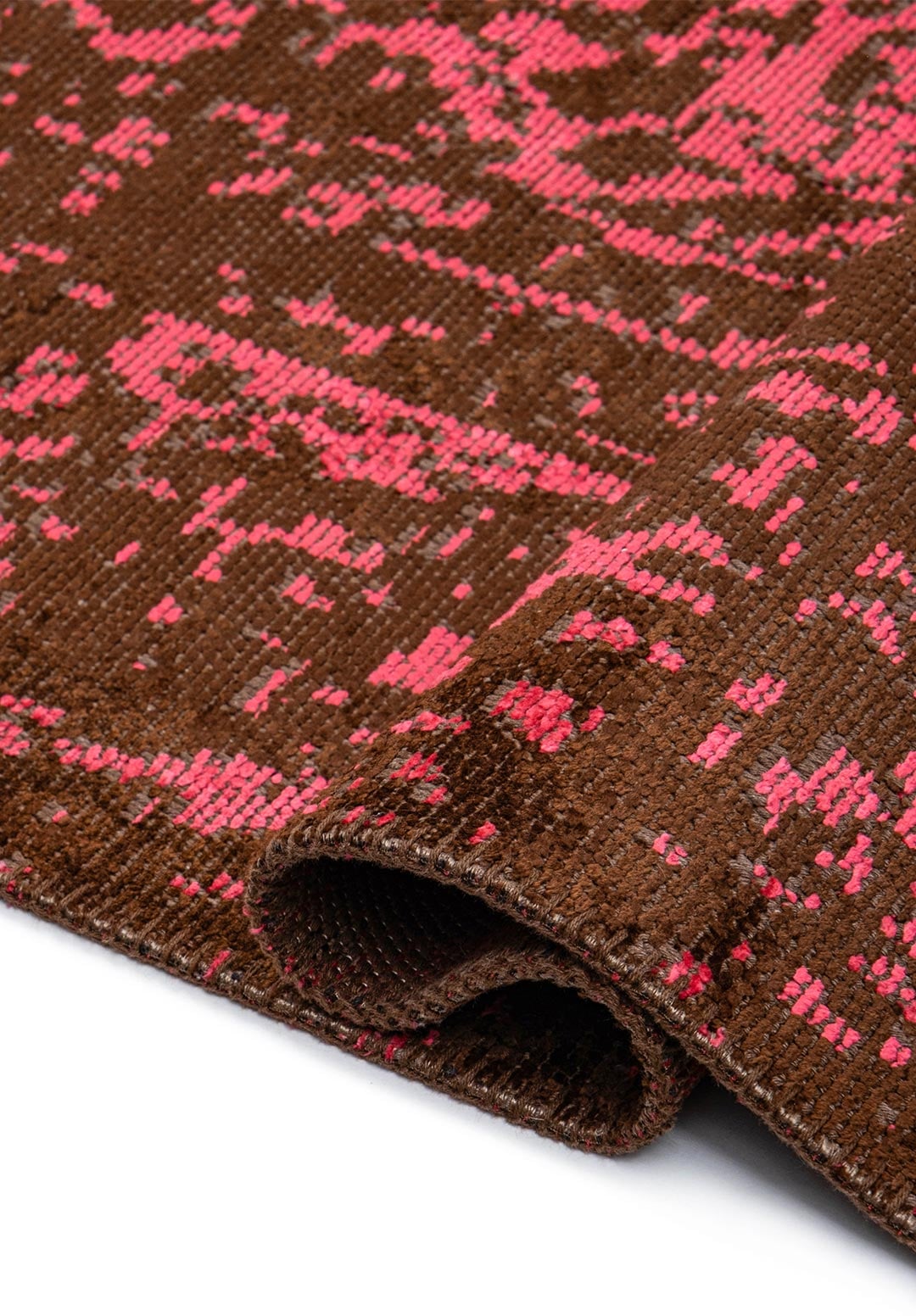 Medallion Dark Brown - Fuchsia Rug Rugs - Venetto Design Venettodesign.com