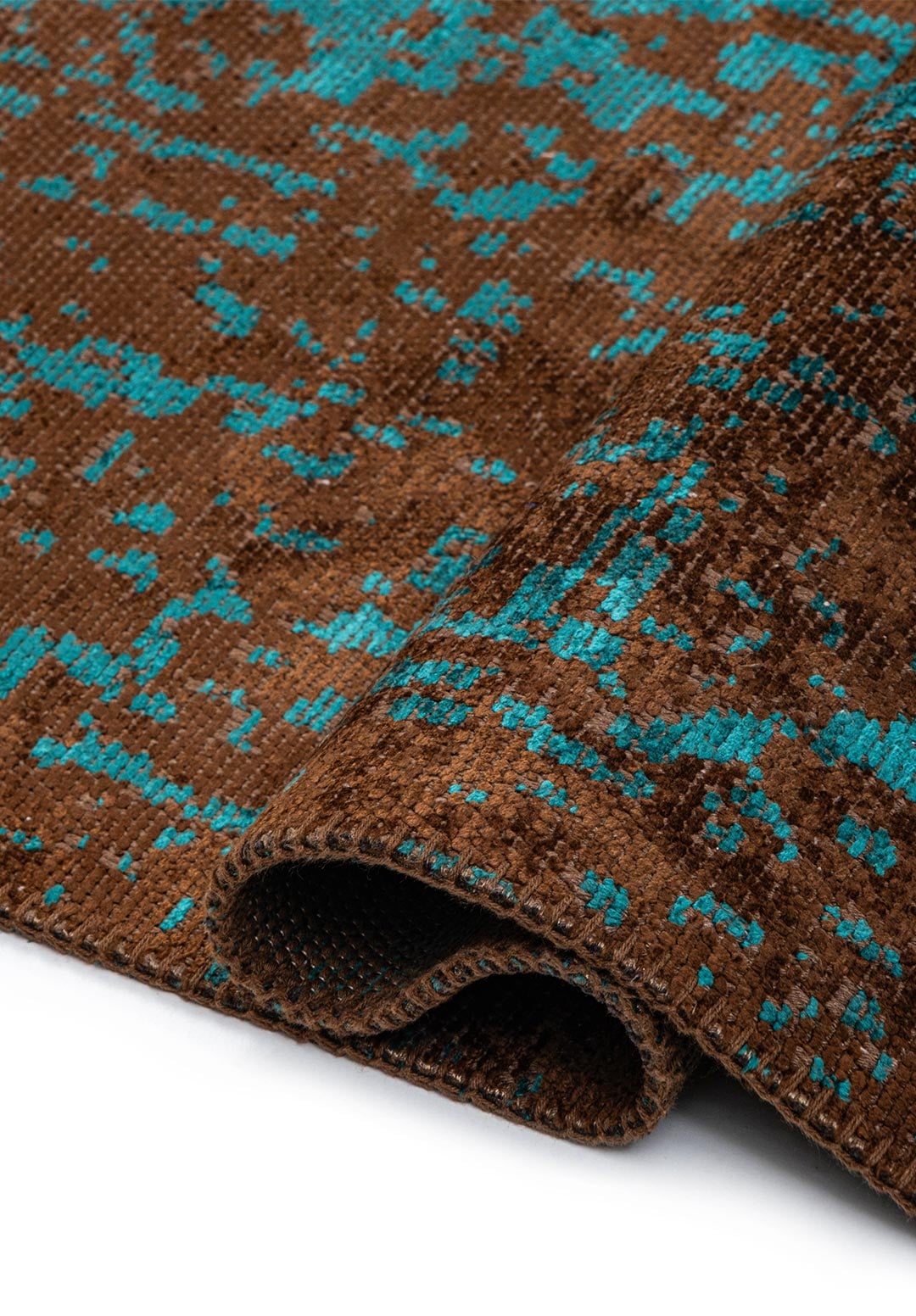 Medallion Dark Brown - Dark Turquoise Rug Rugs - Venetto Design Venettodesign.com