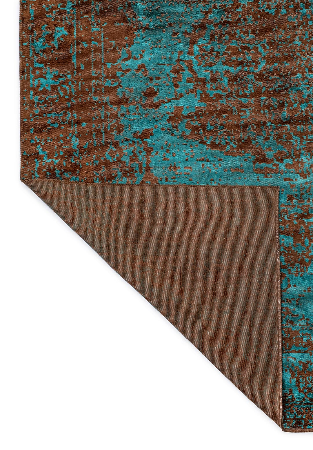 Medallion Dark Brown - Dark Turquoise Rug Rugs - Venetto Design Venettodesign.com