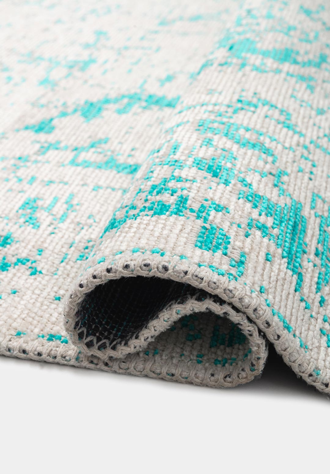 Ivy Ecru - Turquoise Rug Rugs - Venetto Design Venettodesign.com