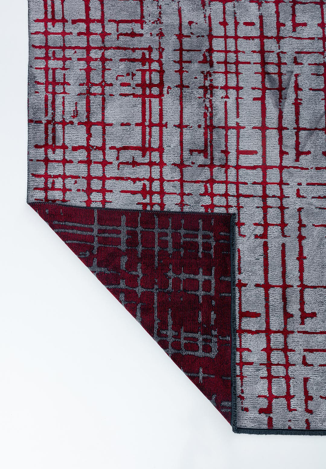Axis Red - Light Grey Rug Rugs - Venetto Design Venettodesign.com