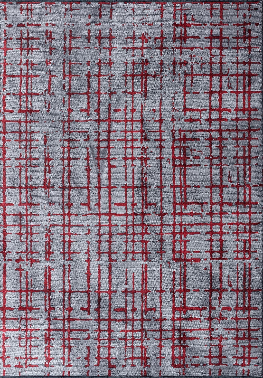 Axis Red - Light Grey Rug Rugs - Venetto Design Venettodesign.com