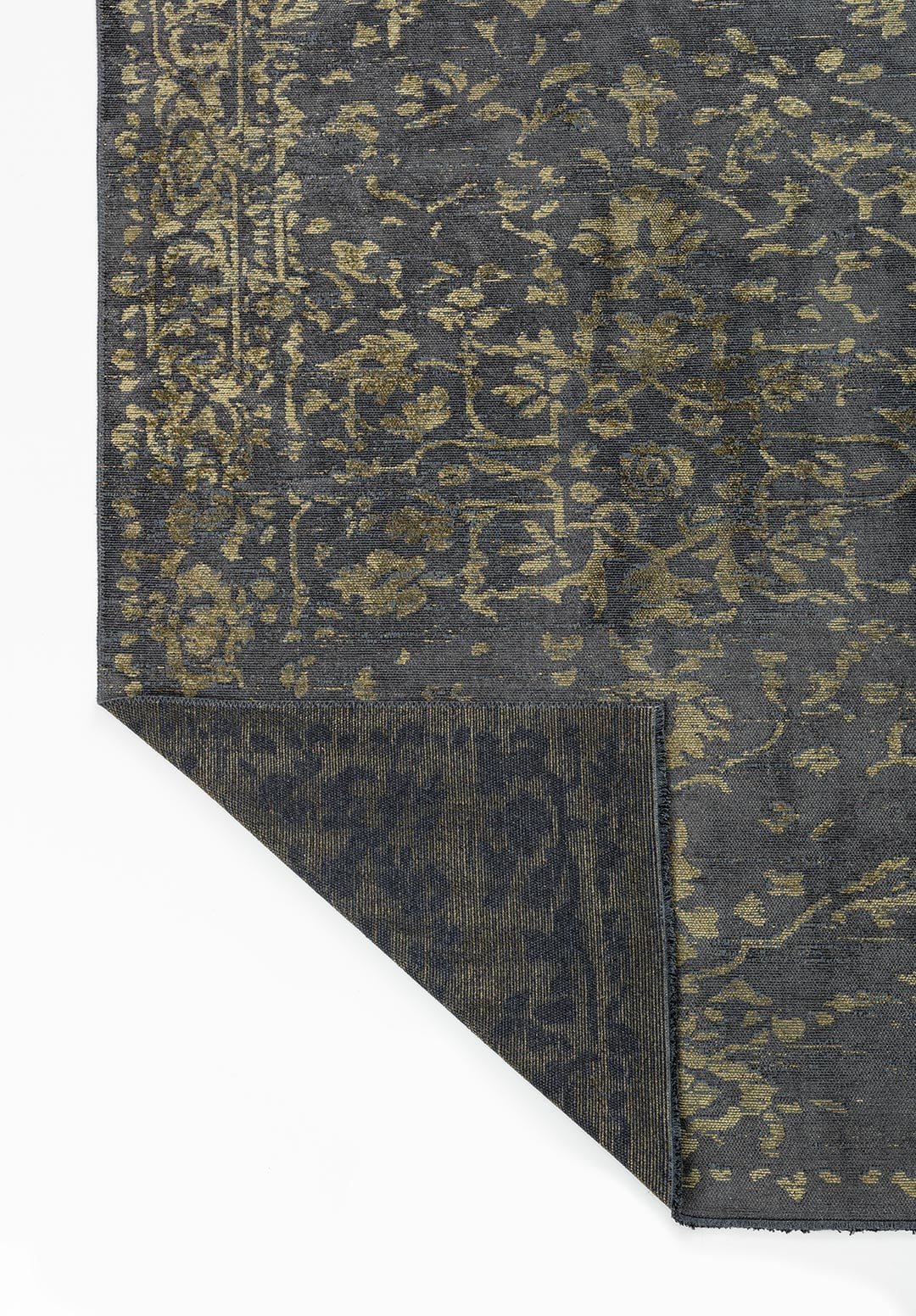 Flora Green - Anthracite Rug Rugs - Venetto Design Venettodesign.com