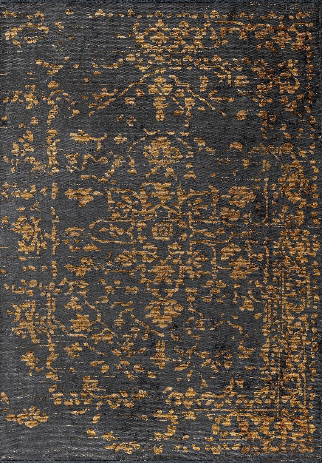 Flora Mustard - Anthracite Rug Rugs - Venetto Design Venettodesign.com