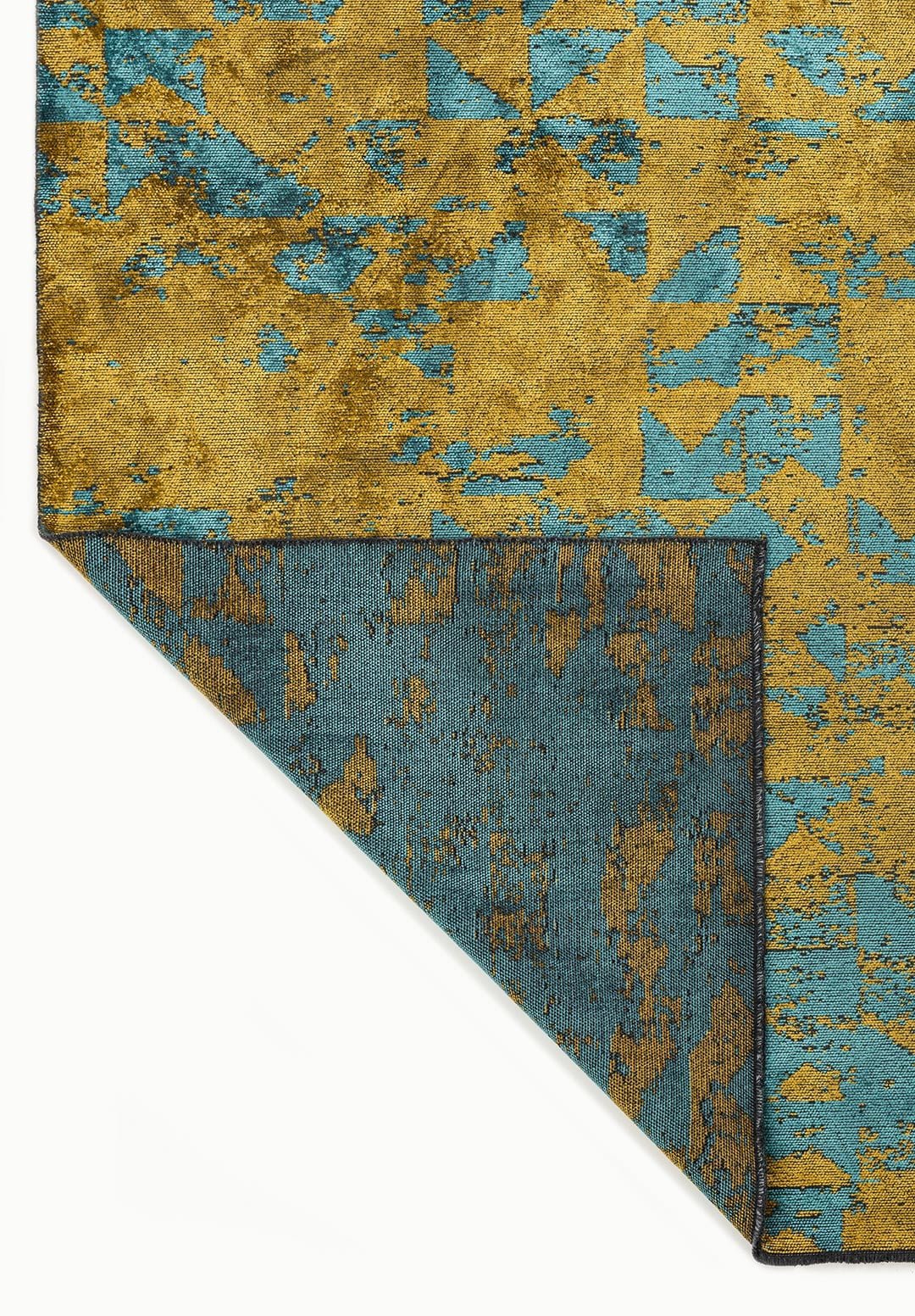 Triangle Yellow - Turquoise Rug Rugs - Venetto Design Venettodesign.com