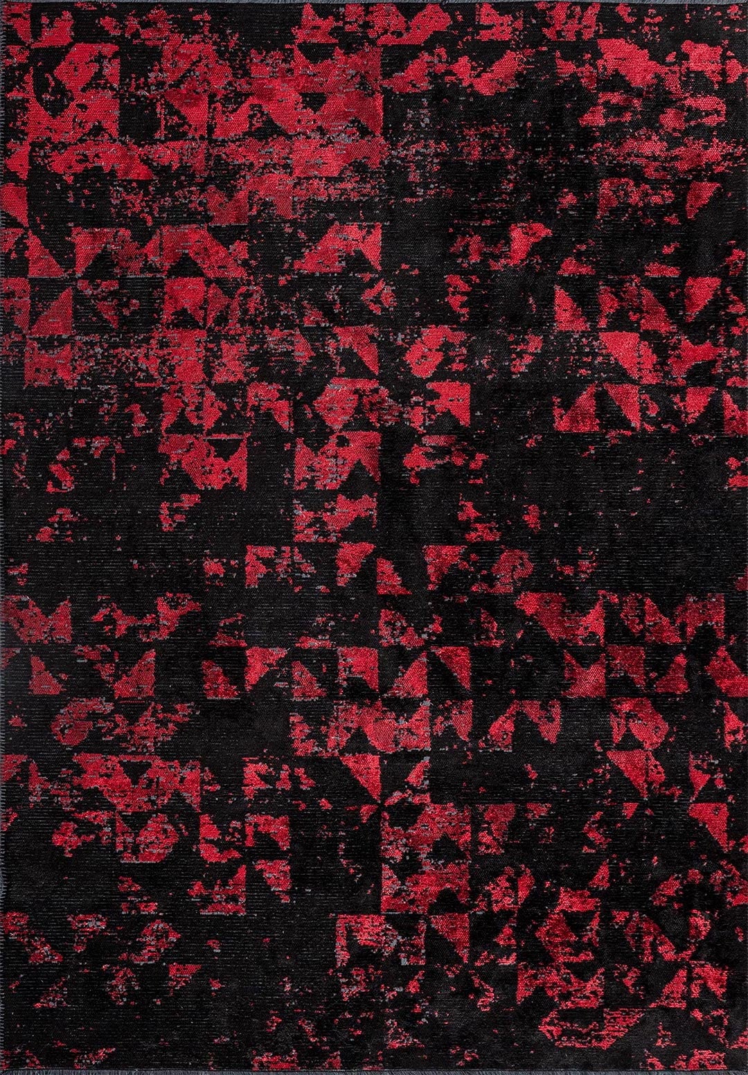 Triangle Black - Red Rug Rugs - Venetto Design Venettodesign.com