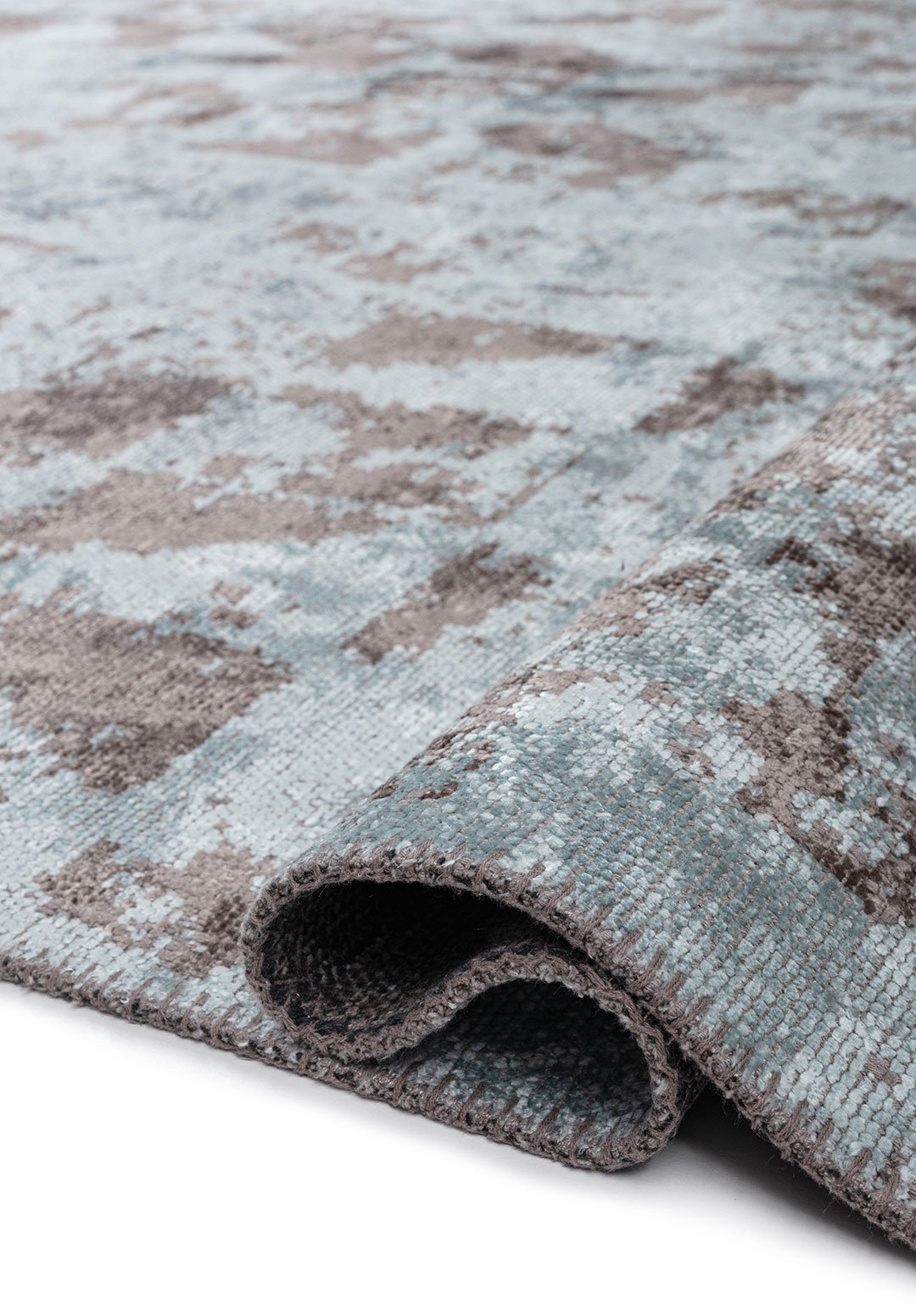 Triangle Ice Blue - Dark Grey Rug Rugs - Venetto Design Venettodesign.com