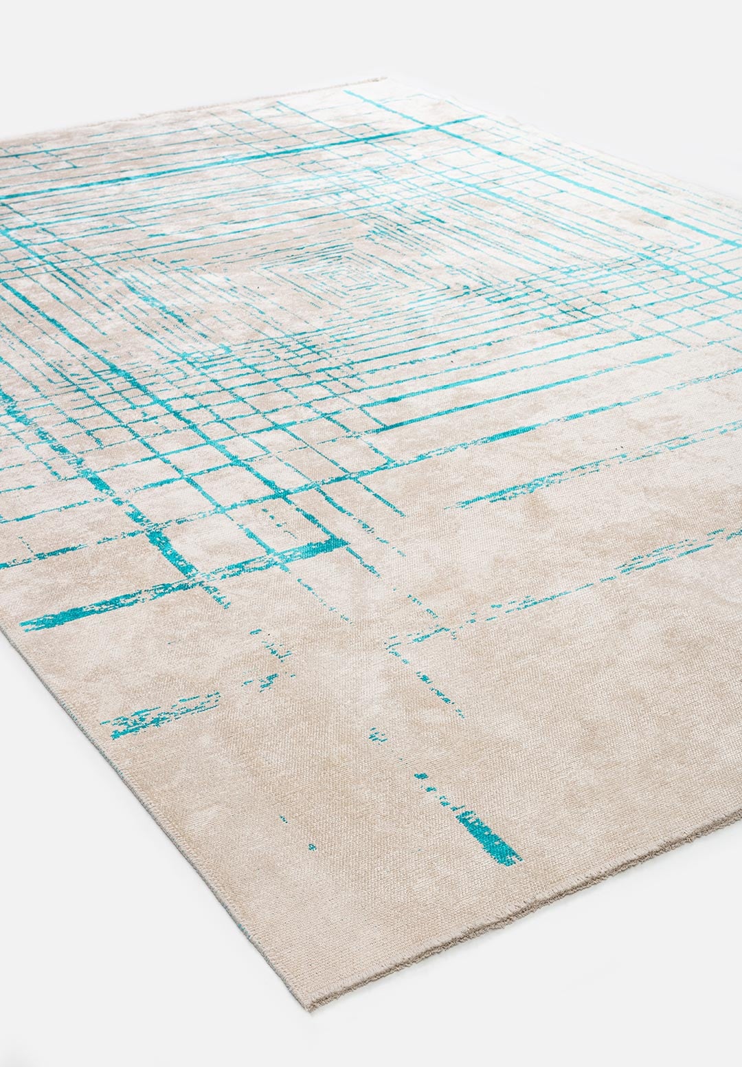 Trani Turquoise - Ecru Rug Rugs - Venetto Design Venettodesign.com